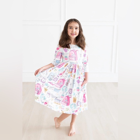 Mila & Rose Other - Mila & Rose School is Cool 3/4 Sleeve Pocket Twirl Dress